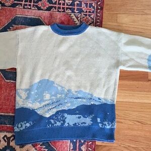 Blue and Cream Sweater